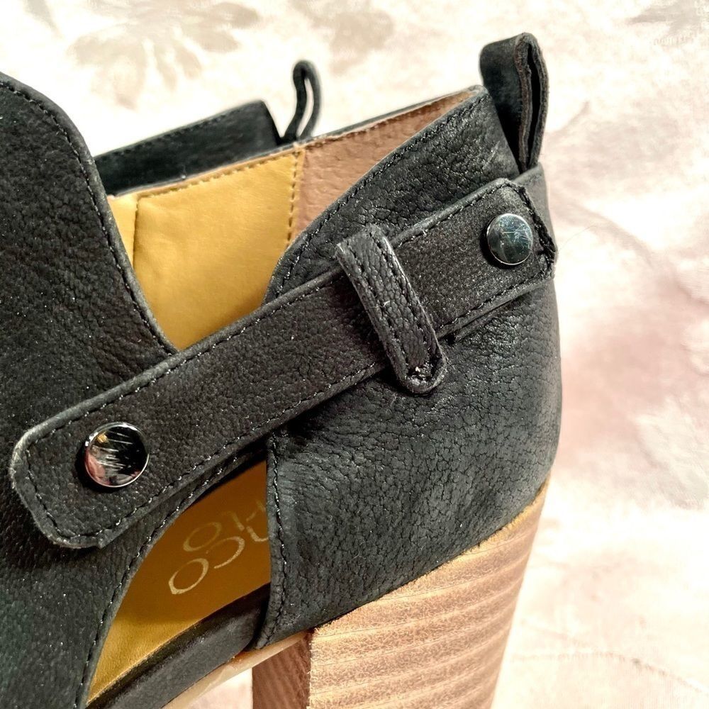 BLACK LEATHER FRANCO SARTO ANKLE BOOTS SIZE 7.5 - Picture 3 of 7